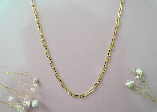 2.7mm Solid 14k Gold Diamond Cut Paperclip Chain