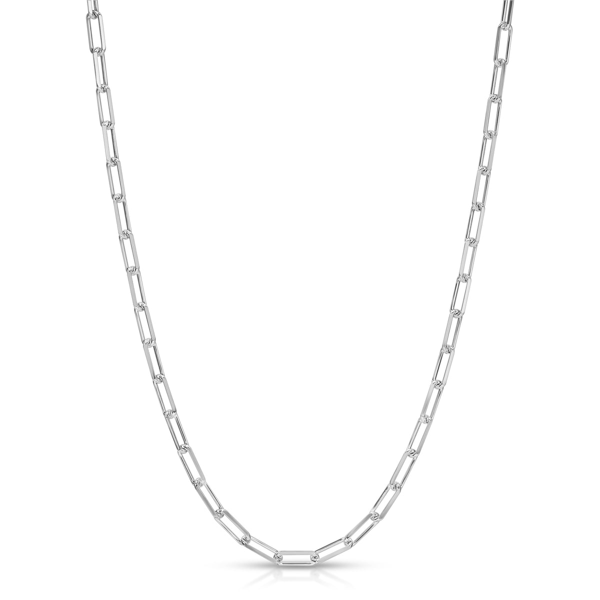 3.5mm Diamond Cut Paperclip Chain