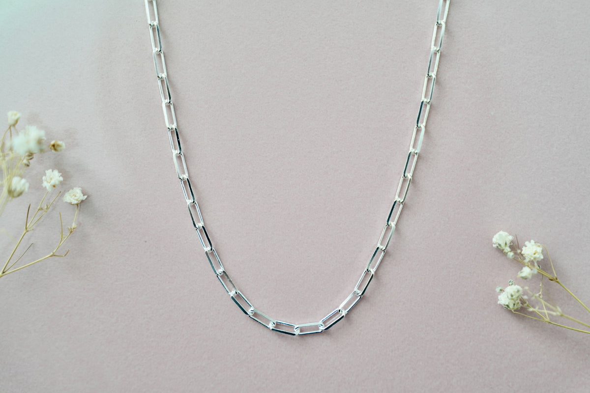 3.5mm Diamond Cut Paperclip Chain