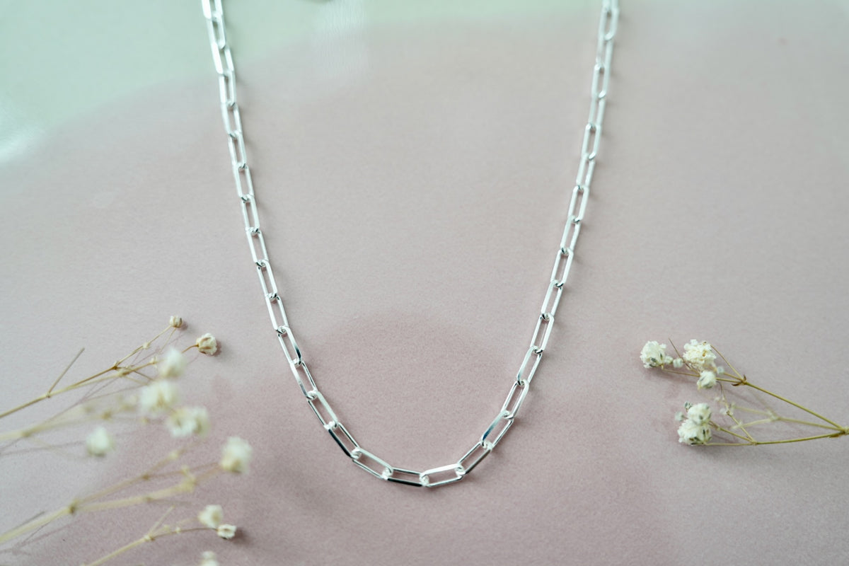 3.5mm Diamond Cut Paperclip Chain