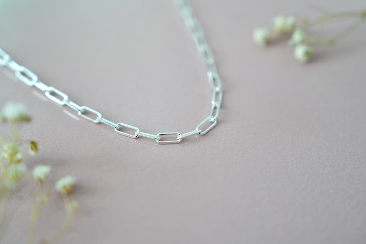 3.5mm Diamond Cut Paperclip Chain
