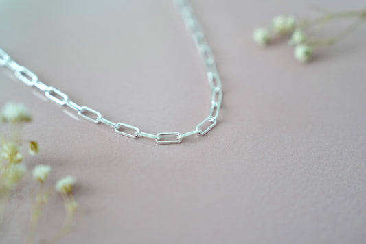 3.5mm Diamond Cut Paperclip Chain