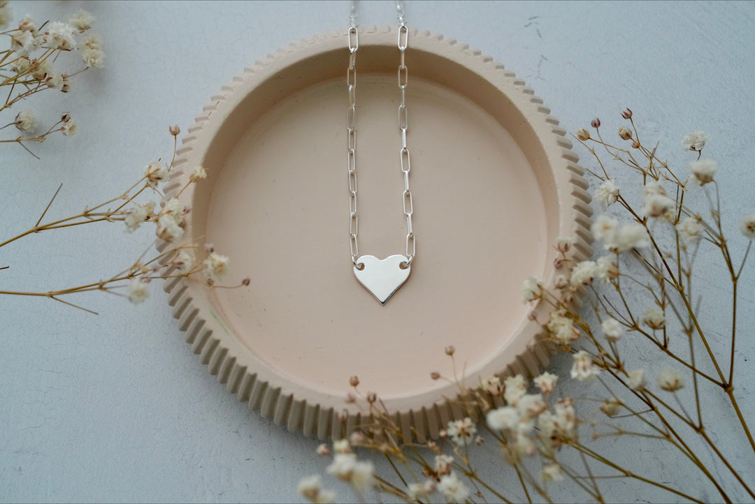 Silver Heart Paperclip necklace